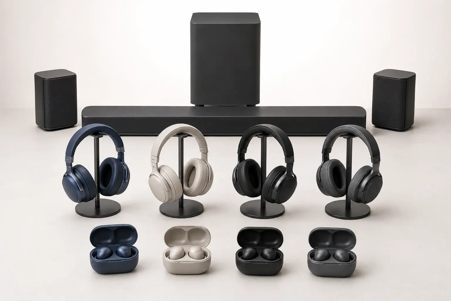 ภาพจำลองสินค้าแบบสมจริง หูฟังครอบหู True Wireless และ Soundbar สำหรับรับซื้อ JBL สำหรับหน้ารับซื้อ JBL