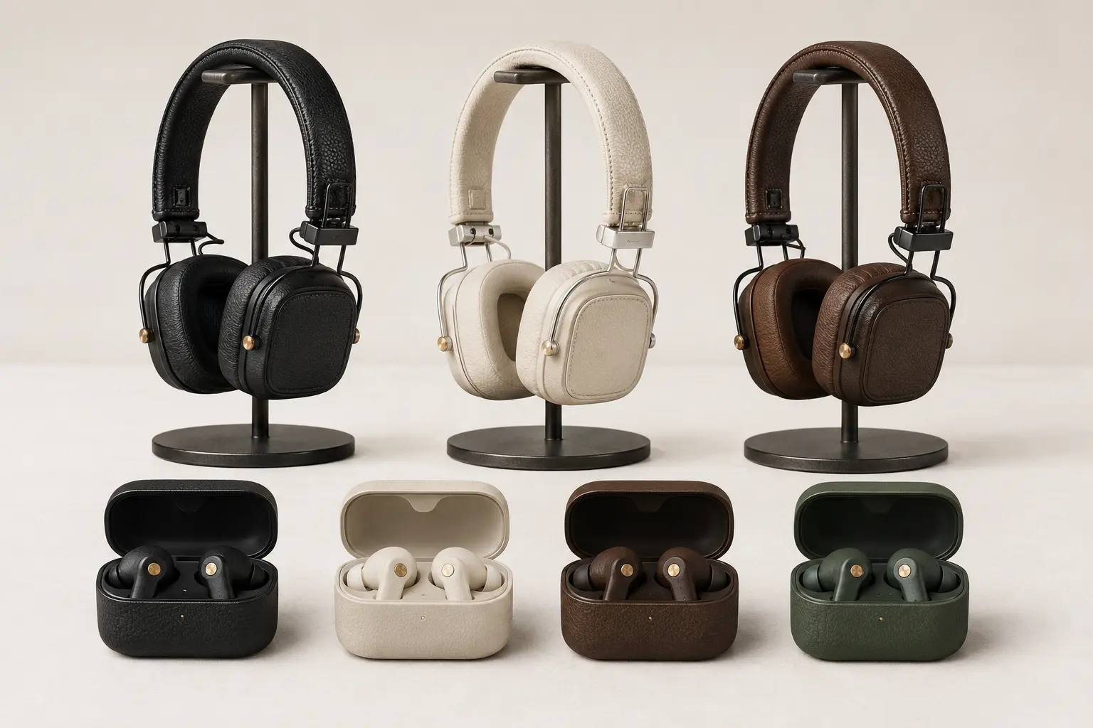 ภาพจำลองสินค้าแบบสมจริง หูฟังครอบหูและ True Wireless สำหรับรับซื้อ Marshall สำหรับหน้ารับซื้อ Marshall