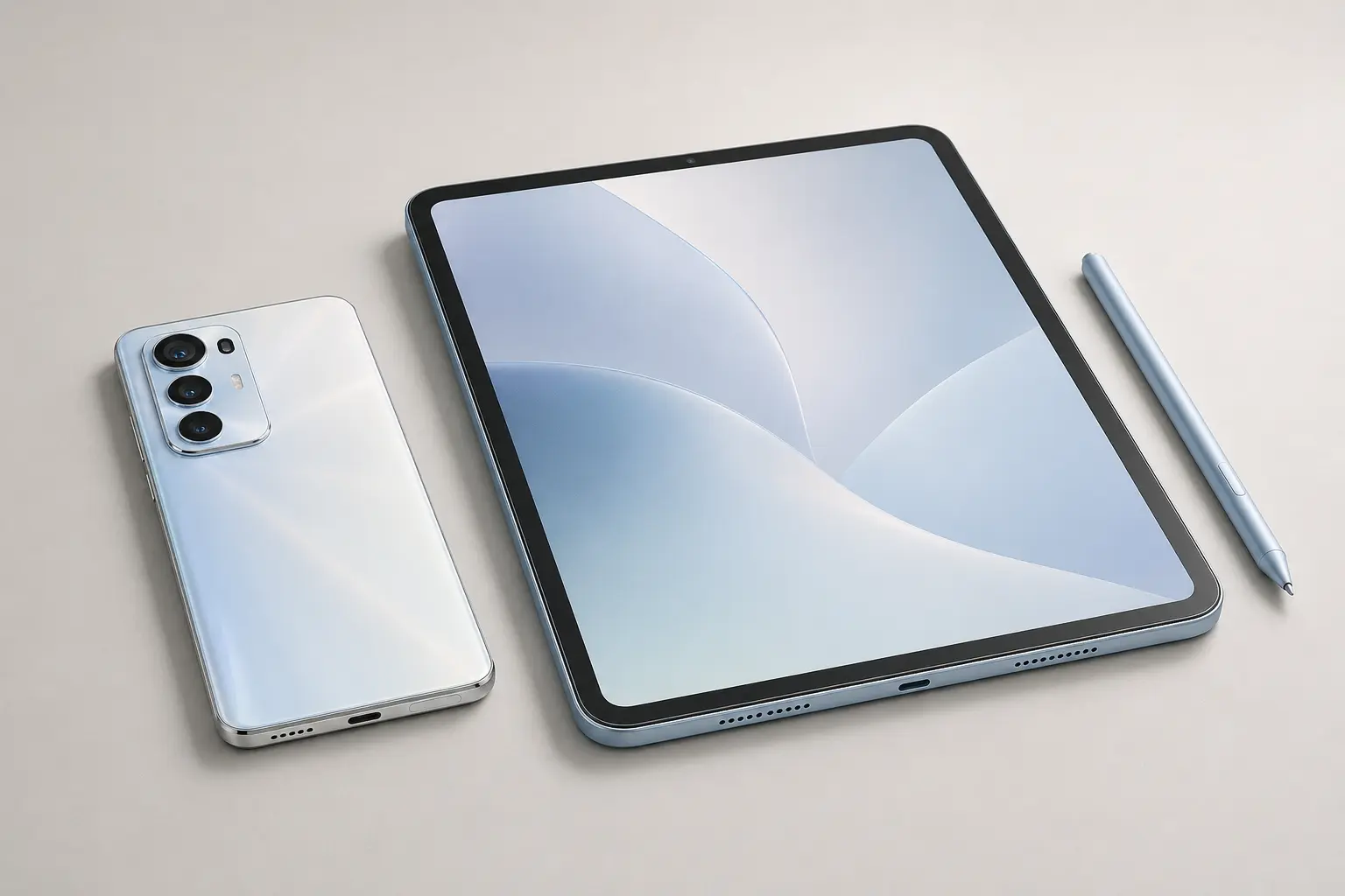 ภาพจำลองสินค้าแบบสมจริง OPPO Reno และ OPPO Pad สำหรับหน้ารับซื้อ OPPO