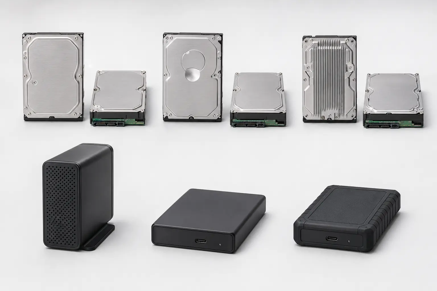 ภาพจำลองสมจริงฮาร์ดดิสก์ภายในและ External Drive หลายรุ่น สำหรับหน้ารับซื้อ WD / Western Digital