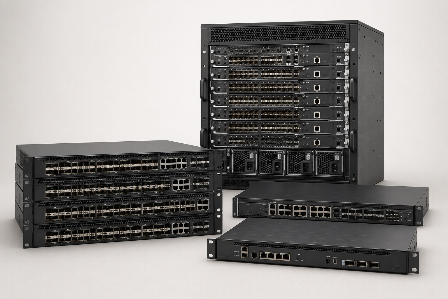 ภาพจำลองสมจริง Modular Chassis, Data Center Switch และ Wireless Controller สำหรับหน้ารับซื้อ อุปกรณ์เน็ตเวิร์ก